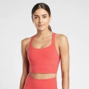 Athleta Warrior Long Line Red Sports Bra - 1X D-DD+